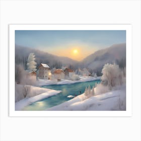 Winter Village 1 Art Print