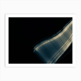 Glowing abstract curved blue and yellow lines 20 Art Print