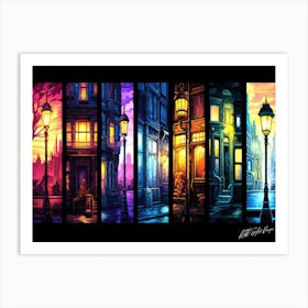 Cityscape Panels - Twilight City Art Print