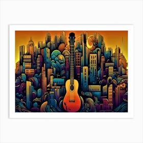 Music City - Guitar In The City Art Print