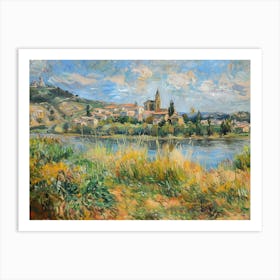 Lakeshore Serenade Painting Inspired By Paul Cezanne Art Print