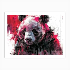 Panda, Illustration, Cyberpunk, Dark, Ink Painting, Super Complex Details Poster