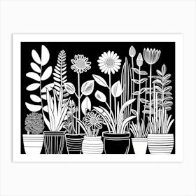 Lion cut inspired Black and white Garden plants & flowers art, Gardening art, Garden 201 Art Print
