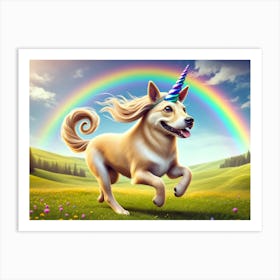 Magical Unicorn-Dog Art Print