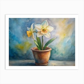 Daffodils In A Pot Art Print