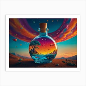 Bottle In Space Art Print
