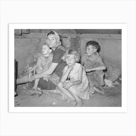 White Migrant Mother With Children, Weslaco, Texas, See General Caption 32108 D By Russell Lee Art Print