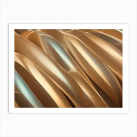 Abstract Image Of A Flowing, Golden Fabric With A Subtle Sheen Art Print