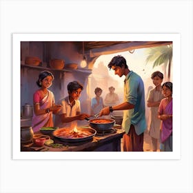 Indian Cooking Art Print