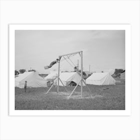 Children Playing In Mobile Unit Of Fsa (Farm Security Administration) Labor Camp, Nampa, Idaho By Russell Lee Art Print