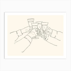 Toasting Glasses Art Print