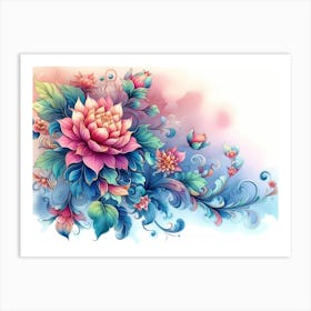 Lotus Flower Painting 10 Art Print