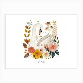 Little Floral Swan 3 Poster Art Print