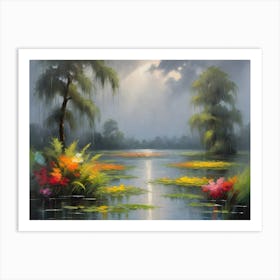 Backwater Soaked In Rains Art Print