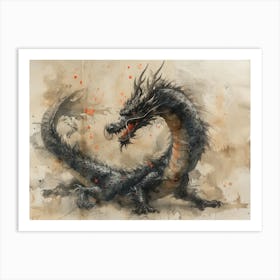 Calligraphic Wonders: Chinese Dragon Art Print