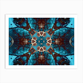 Abstract Watercolor Blue Mandala Texture 1 Art Print