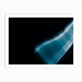 Glowing Abstract Curved Blue And White Lines Art Print