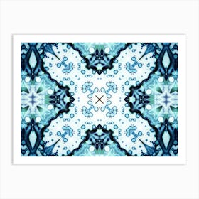 Abstract Pattern Blue Bubbles Art Print