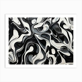 Vibrant Contrasts Abstract Black And White 8 Art Print