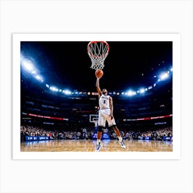 Court Arena Sport Basketball Professional Game Net Ball Point Action Background Man Prof (15) Art Print