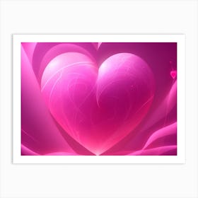 A Glowing Pink Heart Vibrant Horizontal Composition 44 Art Print