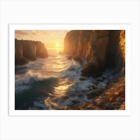 Sunset At The Cliffs Art Print