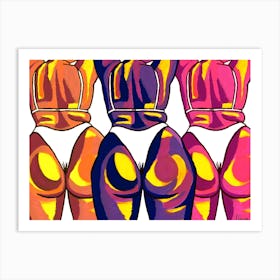 Multicolour Bums Art Print