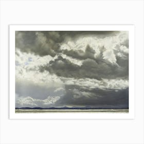 Vintage Painting Storm Clouds Over The Ocean Art Print