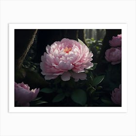 Peony Blossom Amidst The Forest Art Print