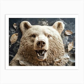 Elegant 3d Bear Stunning Artwork Canvas For A Striking Painting Art Print