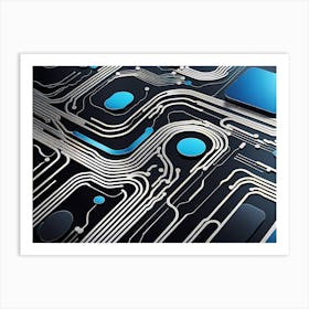 Circuit Board, circuit board abstract art, technology art, futuristic art, electronics Art Print