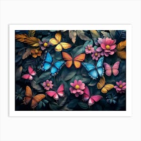 Colorful Butterflies 1 Art Print