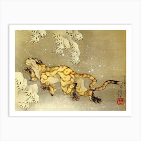 Tiger In The Snow, Katsushika Hokusai Art Print