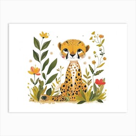 Little Floral Cheetah 2 Art Print