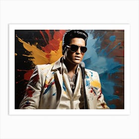 Elvis Presley Performing Art Print