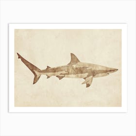 Smooth Hammerhead  Shark Grey Silhouette 2 Art Print