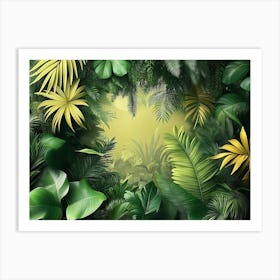 3d Tropical Forest, Wild Jungle 3 Art Print