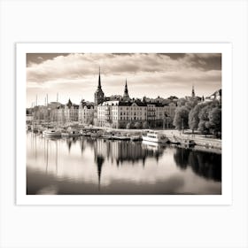 Black And White Photograph Of Stockholm 2 Art Print