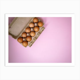 Eggs On A Pink Background 1 Art Print