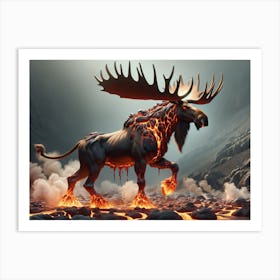 Magma-Moose Fantasy Art Print