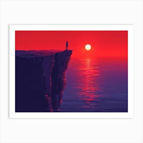 Sunset On The Cliff 3 Art Print