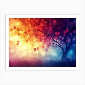 Tree With Colorful Leaves Art Print