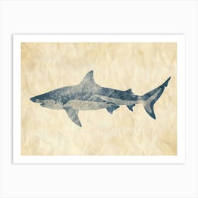 Mako Shark Grey Silhouette 6 Art Print