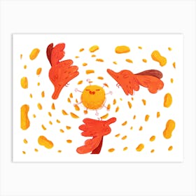 Cute birds in the sky Art Print