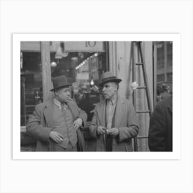 Two Men In Conversation, 7th Avenue Near 38th Street, New York City By Russell Lee Art Print