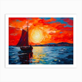 Whistlerian Boat On Gray Art Print