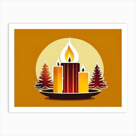 Christmas Candle 11 Vector art Art Print