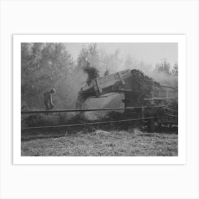 Threshing Clover Seed, A Very Dusty Operation, Near Little Rock, Minnesota By Russell Lee Art Print