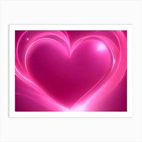 A Glowing Pink Heart Vibrant Horizontal Composition 67 Art Print