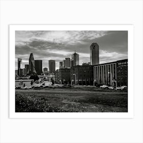 Dallas Cityscape In Black And White Art Print